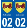 02 Courmelles blason ville autocollant plaque sticker