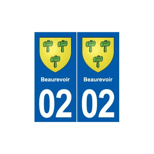 02 Beaurevoir blason ville autocollant plaque sticker