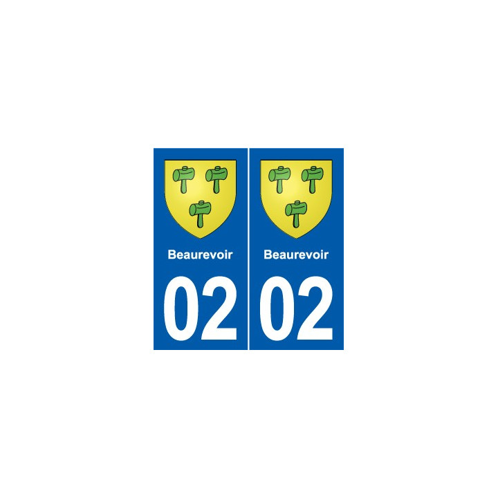 02 Beaurevoir blason ville autocollant plaque sticker