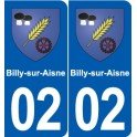 02 Courmelles blason ville autocollant plaque sticker