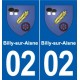 02 Courmelles blason ville autocollant plaque sticker