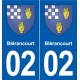 02 Courmelles blason ville autocollant plaque sticker