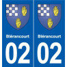02 Courmelles blason ville autocollant plaque sticker