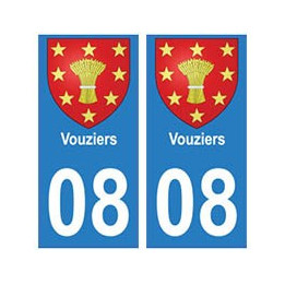 08 Vouziers autocollant plaque ville département
