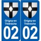 02 Origny-en-Thiérache blason ville autocollant plaque sticker