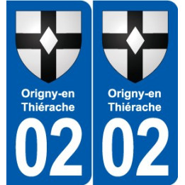 02 Origny-en-Thiérache blason ville autocollant plaque sticker