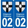 02 Origny-en-Thiérache blason ville autocollant plaque sticker