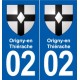 02 Origny-en-Thiérache blason ville autocollant plaque sticker