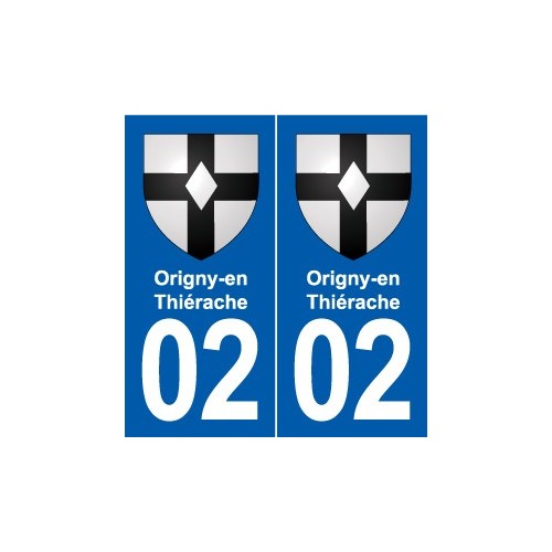 02 Origny-en-Thiérache blason ville autocollant plaque sticker