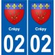02 Chassemy blason ville autocollant plaque sticker