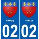 02 Chassemy blason ville autocollant plaque sticker