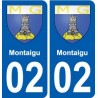 02 Crépy blason ville autocollant plaque sticker