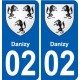 02 Crépy blason ville autocollant plaque sticker