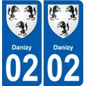 02 Crépy blason ville autocollant plaque sticker