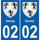 02 Crépy blason ville autocollant plaque sticker