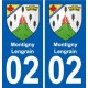 02 Jaulgonne blason ville autocollant plaque sticker