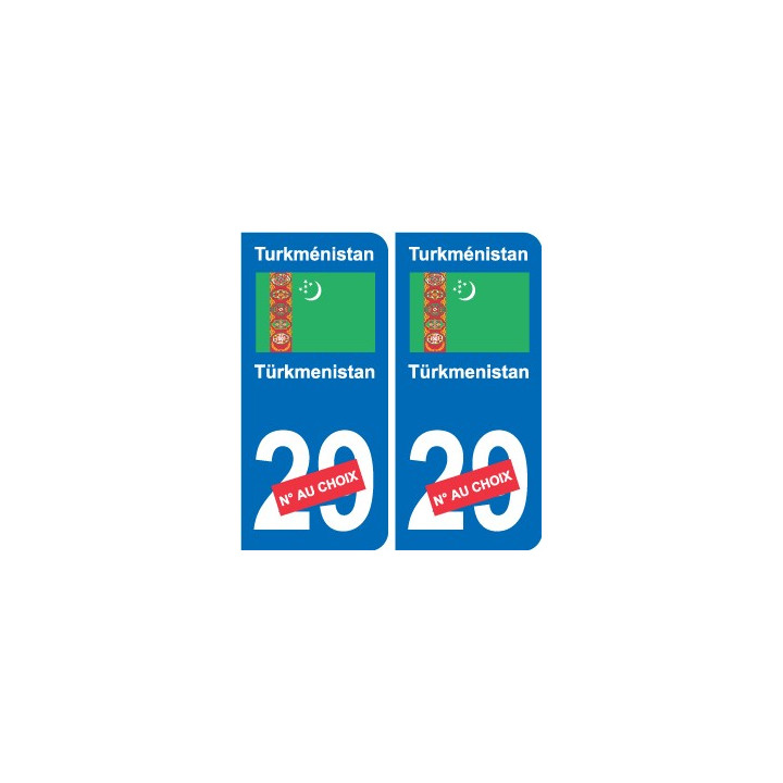 Autocollant Ouzbékistan  Ўзбекистон sticker numéro département au choix plaque immatriculation auto
