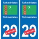 Autocollant Ouzbékistan  Ўзбекистон sticker numéro département au choix plaque immatriculation auto