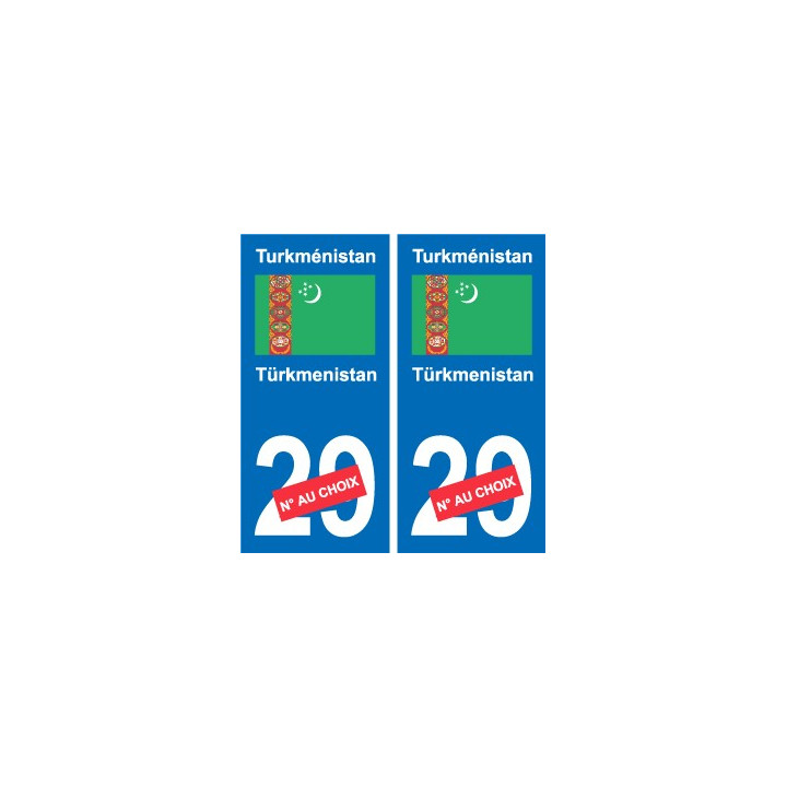 Autocollant Ouzbékistan  Ўзбекистон sticker numéro département au choix plaque immatriculation auto
