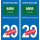 Autocollant Singapour Singapore sticker numéro département au choix plaque immatriculation auto
