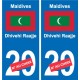 Autocollant Singapour Singapore sticker numéro département au choix plaque immatriculation auto