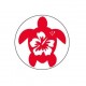 Tortue Hibiscus - Autocollants Stickers caches enjoliveurs  pour jante auto