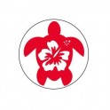 Tortue Hibiscus - Autocollants Stickers caches enjoliveurs  pour jante auto