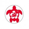 Tortue Hibiscus - Autocollants Stickers caches enjoliveurs  pour jante auto