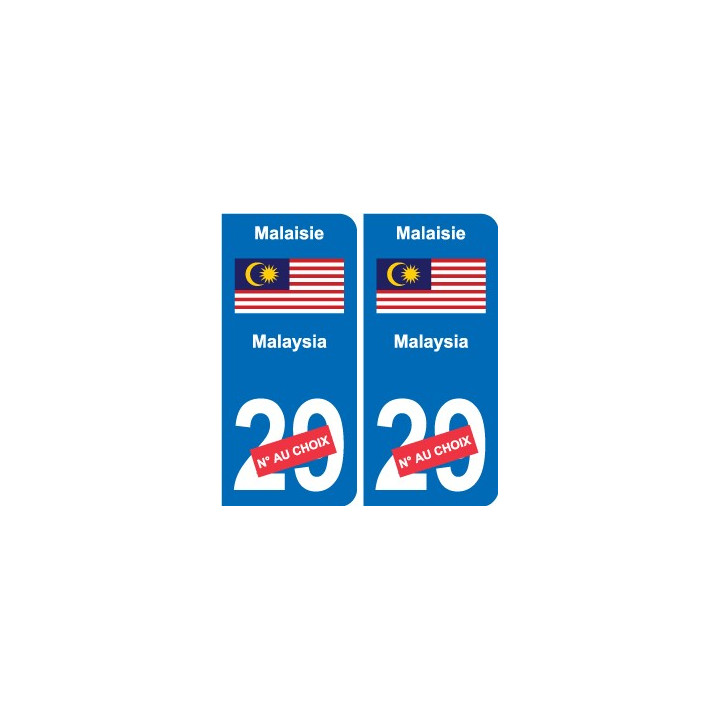 Autocollant Singapour Singapore sticker numéro département au choix plaque immatriculation auto
