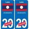 Etiqueta engomada de Laos ປະເທດລາວ el número de calcomanía departamento de elección de la placa de registro automático