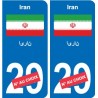 Autocollant Iran ایران sticker numéro département au choix plaque immatriculation auto