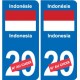 Autocollant Singapour Singapore sticker numéro département au choix plaque immatriculation auto