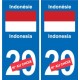 Autocollant Singapour Singapore sticker numéro département au choix plaque immatriculation auto