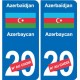 Autocollant Azerbaïdjan Azərbaycan sticker numéro département au choix plaque immatriculation auto