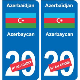 Autocollant Azerbaïdjan Azərbaycan sticker numéro département au choix plaque immatriculation auto