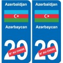 Autocollant Azerbaïdjan Azərbaycan sticker numéro département au choix plaque immatriculation auto