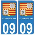 09 La Tour-du-Crieu blason ariège autocollant plaque