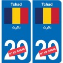 Tschad تشاد sticker nummer abteilung nach wahl-aufkleber-plakette-kennzeichen-auto