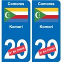 Cameroun Cameroon sticker numéro département au choix autocollant plaque immatriculation auto