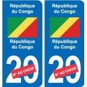 Cameroun Cameroon sticker numéro département au choix autocollant plaque immatriculation auto