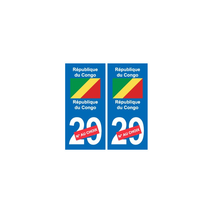 Cameroun Cameroon sticker numéro département au choix autocollant plaque immatriculation auto