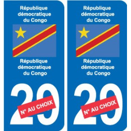 Cameroun Cameroon sticker numéro département au choix autocollant plaque immatriculation auto