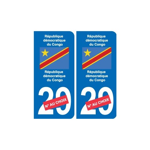 Cameroun Cameroon sticker numéro département au choix autocollant plaque immatriculation auto