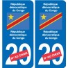Repubblica democratica del Congo numero della vignetta dipartimento scelta adesivo targa di immatricolazione auto