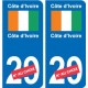 Côte d’Ivoire sticker numéro département au choix autocollant plaque immatriculation auto