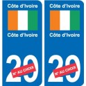 Costa de marfil el número de calcomanía departamento de elección de la etiqueta engomada de la placa de matriculación de automóv
