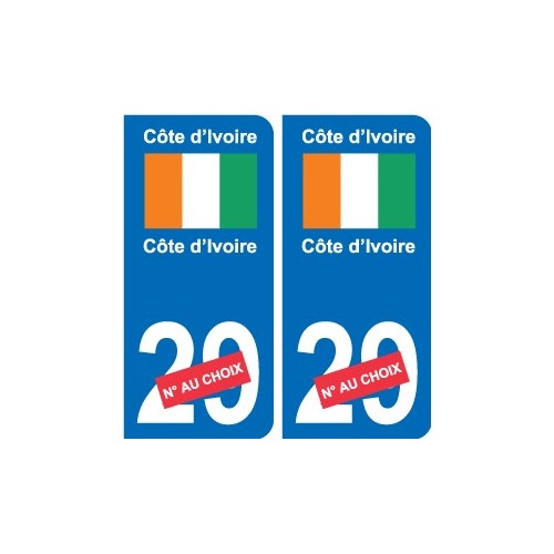 Cameroun Cameroon sticker numéro département au choix autocollant plaque immatriculation auto