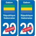 Gabun gabunische Republik sticker nummer abteilung nach wahl-aufkleber-plakette-kennzeichen-auto