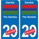 Gambia Gambia numero della vignetta dipartimento scelta adesivo targa di immatricolazione auto