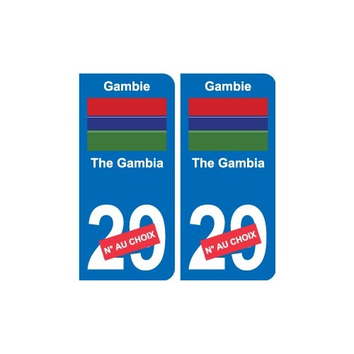 2x plaque d'immatriculation autocollant plaque Gambie sticker